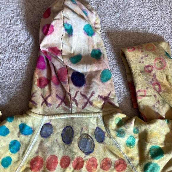 Artsy unique hand painted Cotton hoodie size S - Picture 7 of 7